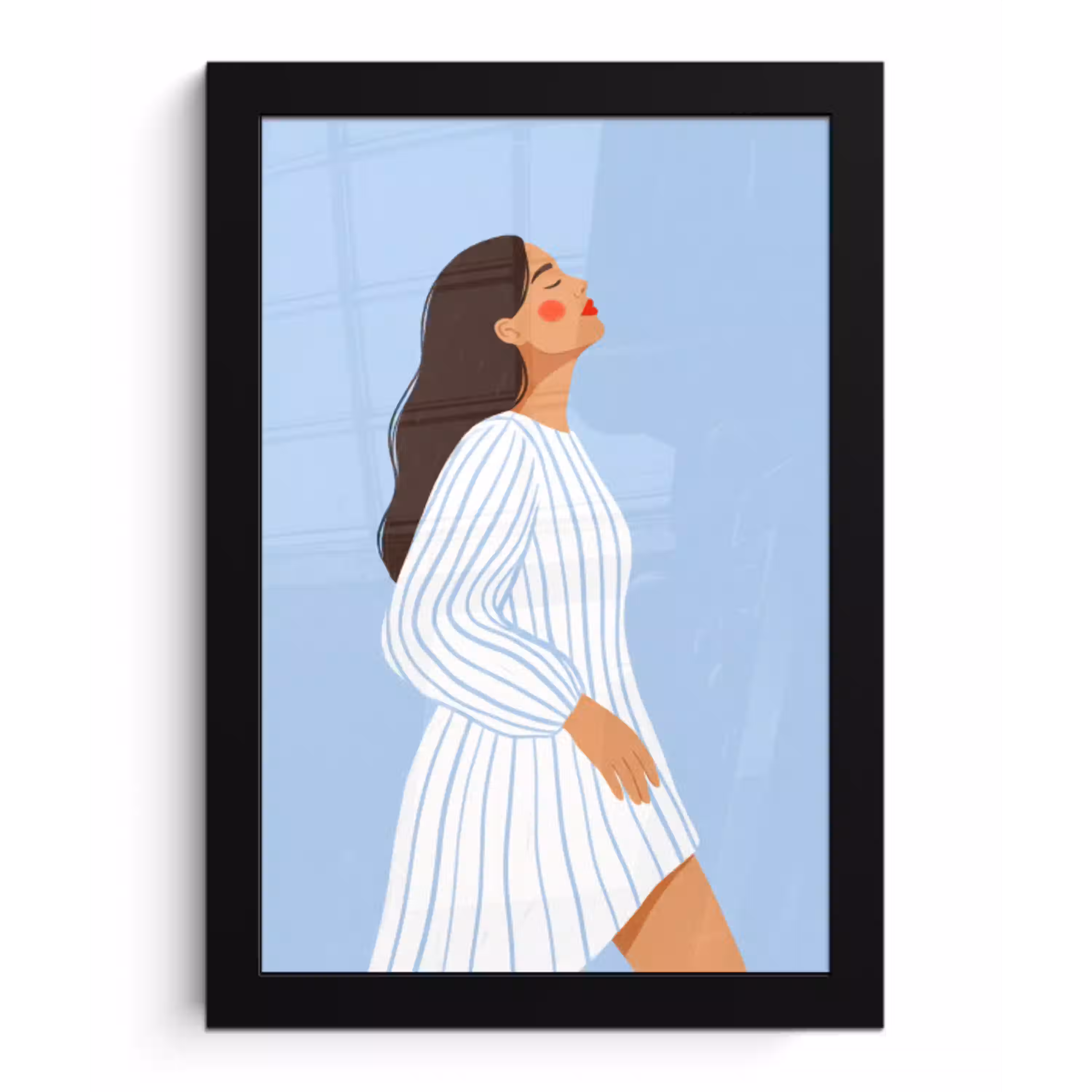 Vrouw - Profiel - Rust - Modern - Illustratie fotolijst zwart zonder passe partout klein -3d
