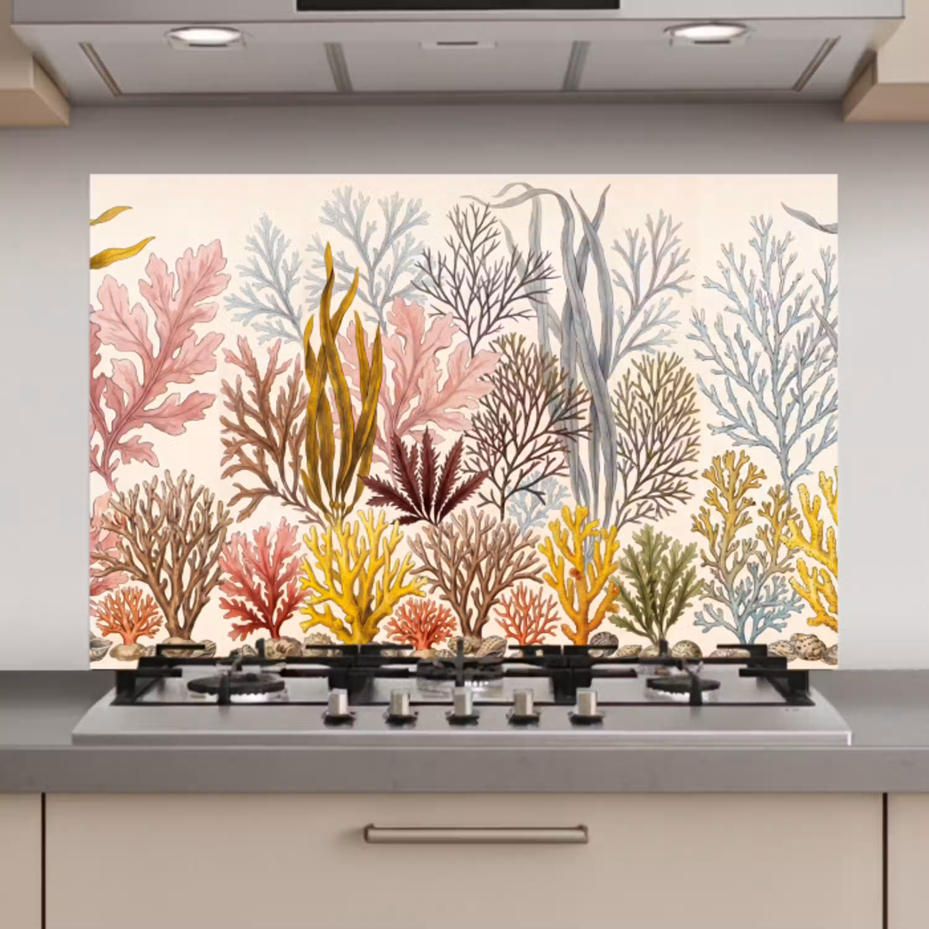 Natuur - Onderwater - Botanisch - Vintage - Kleurrijk keuken achterwand spatscherm klein -3d_website