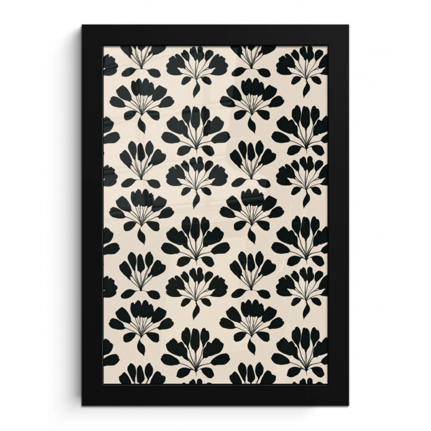 Abstract - Patroon - Zwart fotolijst zwart zonder passe partout klein 224 -3d