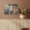 Boedhha - Penseelstreken - Goud - Abstract PET vilt klein -sfeer4