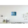 Lelies - Blauw - Glazen textielposter latten blank klein -kinderkamer