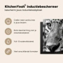 Luipaard - Zwart - Wit - Oog Inductie beschermer vinyl 3mm middel -sfeer2