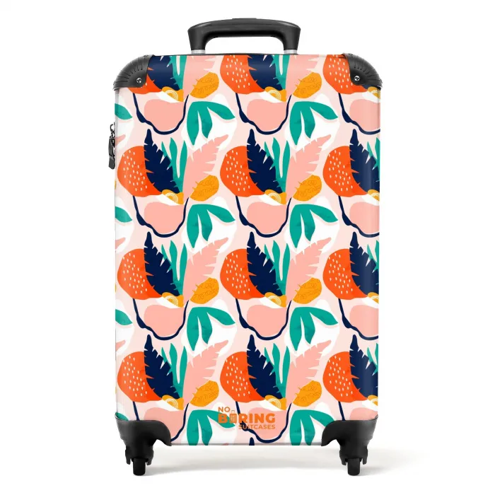 Divers gekleurde abstracte bladeren NBS - Handbagage koffer - Kinderen Unisex middel -productfoto_recht