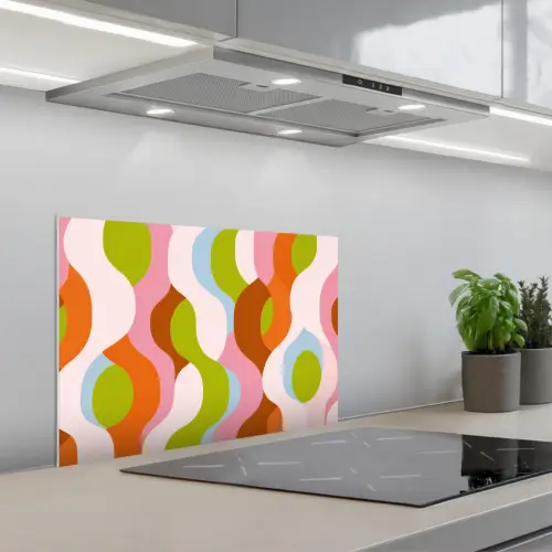 Abstract - Vormen - Roze keuken achterwand spatscherm klein -3d_schuin