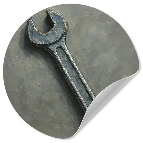 Steeksleutel - Schilderij - Gereedschap - Verf Wandcirkel behangsticker klein -3d