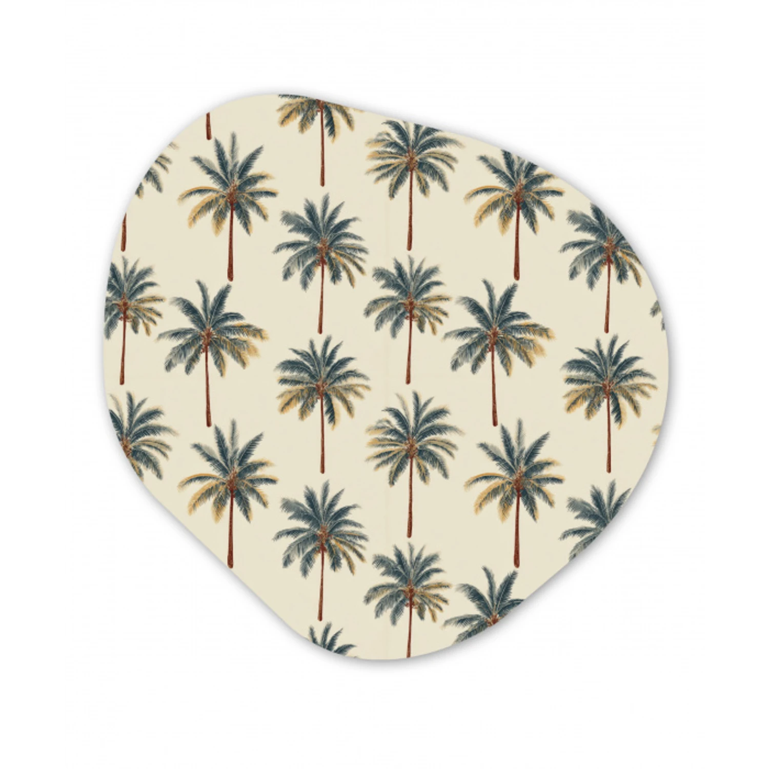 Palmbomen - Tropisch - Groen Wandcirkel Organisch Aluminium middel 851 -3d