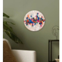 Kunst - Geometrisch - Abstract - Kleurrijk Wandcirkel kunststof plaat 5mm dik klein -sfeer3