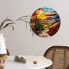Mozaïek - Zon - Landschap - Dorp Wandcirkel plexiglas klein -sfeer4