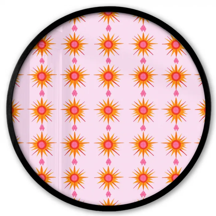 Zon - Motief - Roze Fotolijst rond zonder passe partout klein 856 -3d