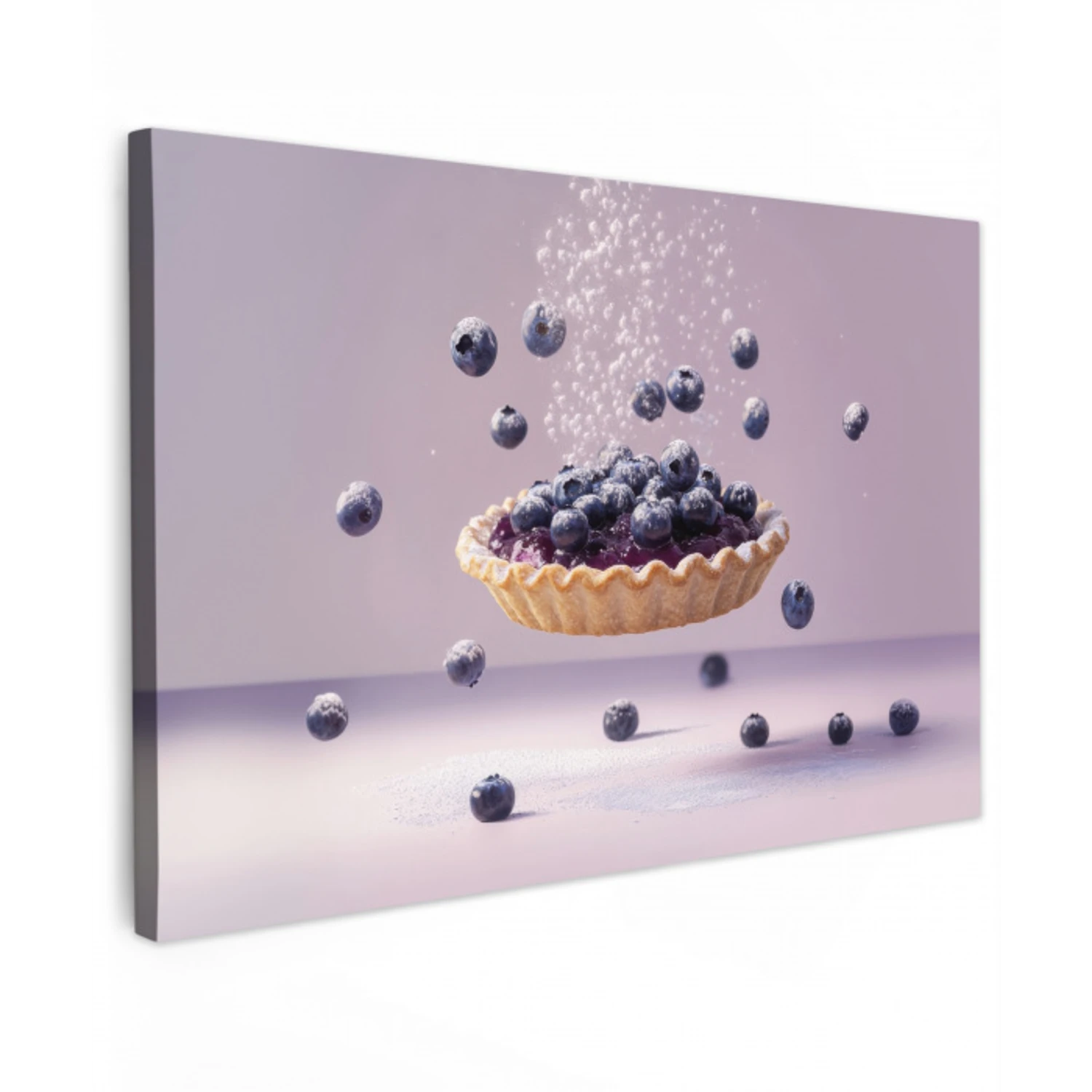 Eten - Taart - Bessen - Blauw Tuinposter op houten frame 2 cm dik klein -3d