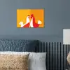Kippen - Oranje - Vlakken poster papier klein -sfeer2