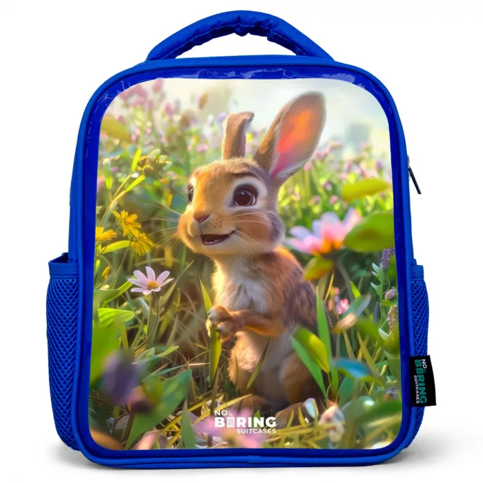 Kareltje konijn Kinderrugzak - Blauw middel -3d