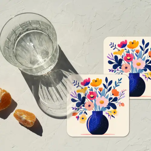 Vaas - Bloemen - Boeket onderzetter kurk middel -sfeer4