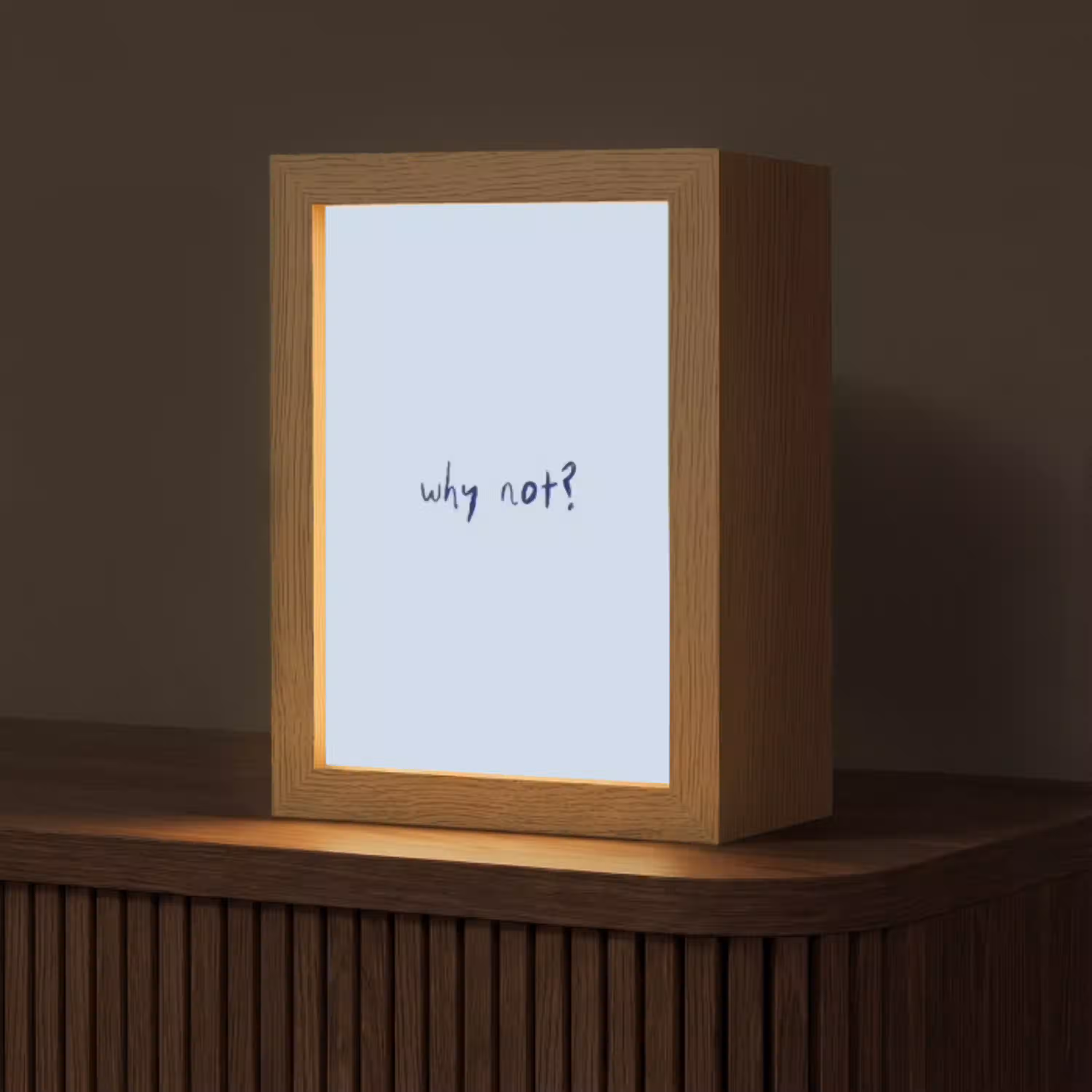 Why not - Blauw - Donker blauw - Quote Light Box met kabel (Tafellamp) klein -z3d_website
