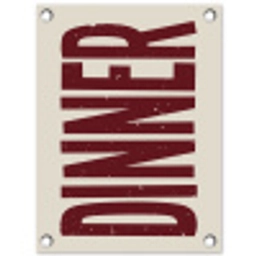 Eten - Decoratie - Rood - Vintage tuinposter los doek klein -3d