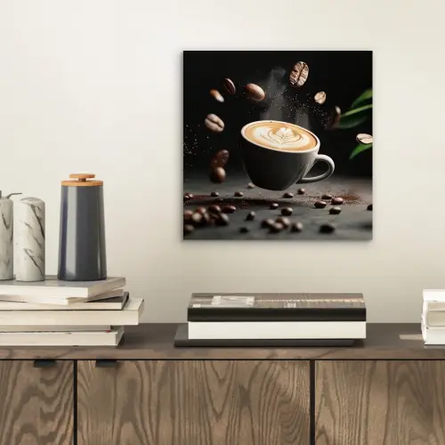 Cappuccino - Kop - Bonen - Bruin aluminium wit klein -sfeer1