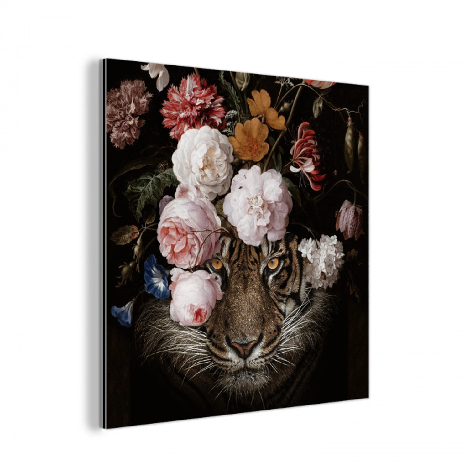 Bloemen - Jan Davidsz de Heem - Tijger - Schilderij - Stilleven - Oude meesters aluminium wit klein -3d