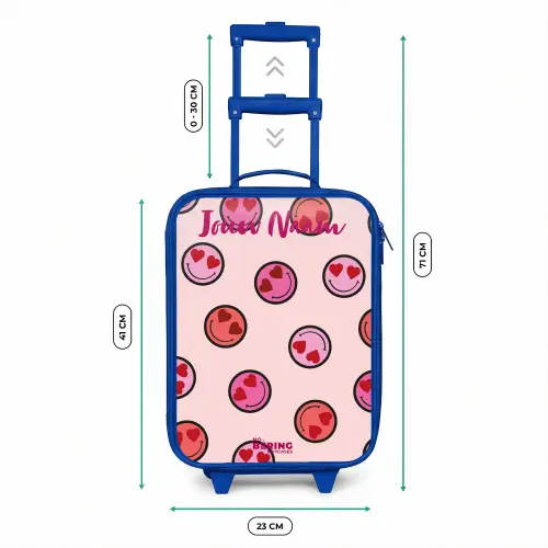Hartje - Smiley - Patroon Kinderkoffer - Blauw klein -productfoto_formaten