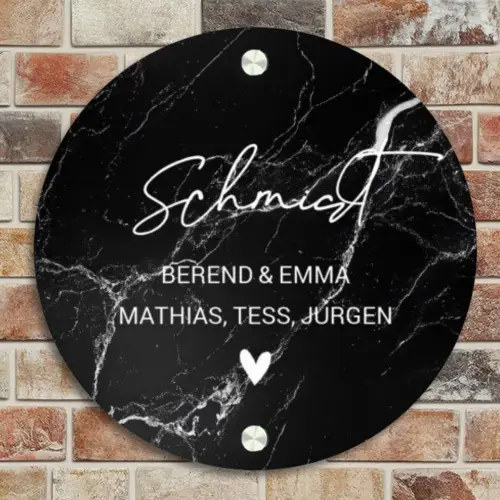 Marmer - Sierlijk Naambord Rond klein -sfeer2