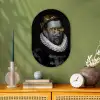 Willem van Oranje - Adriaen Thomasz - Zwart - Wit Wandcirkel Ovaal Forex klein -sfeer2