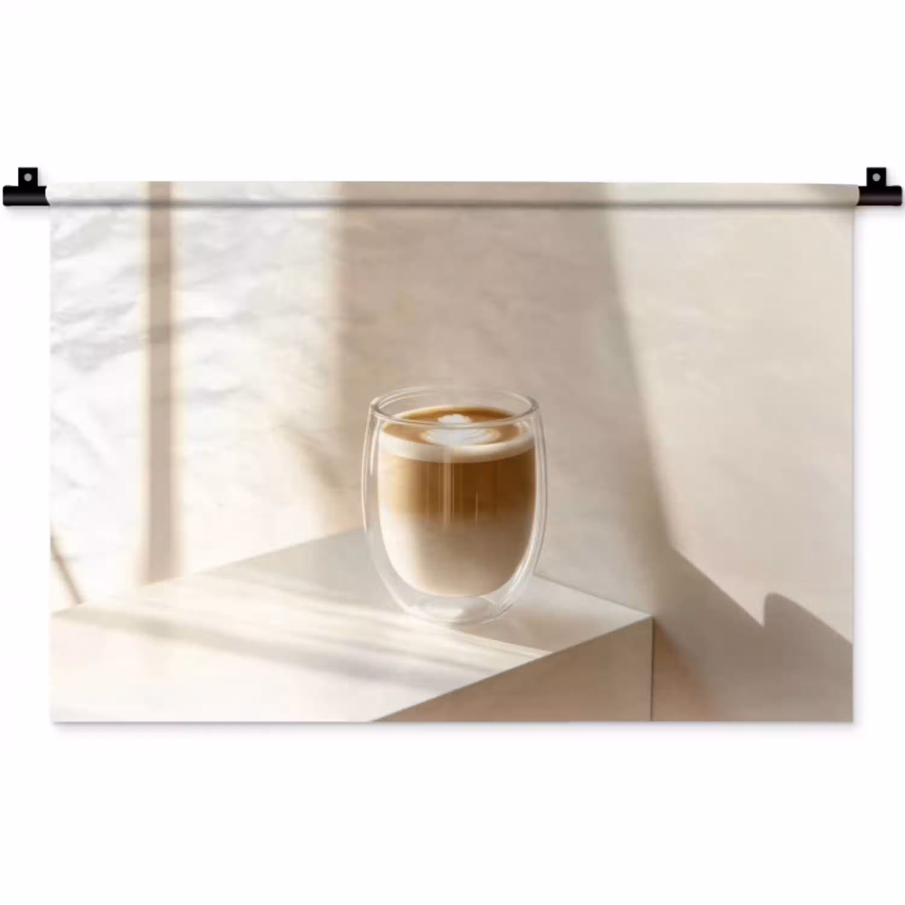 Mok - Latte - Minimalistisch - Schaduw Wandkleed katoen klein -zz3d