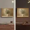 Vaas - Olijftakken - Bladeren - Beige Light Box met batterij (Wandlamp) middel -sfeer3
