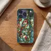 Vogel - Tak - Rozen - Mozaïek Telefoonhoesje iPhone 17 Pro klein -sfeer1