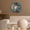 Geit - Hoorns - Kokskleding Akoestische PET Vilt - Rond klein -sfeer1