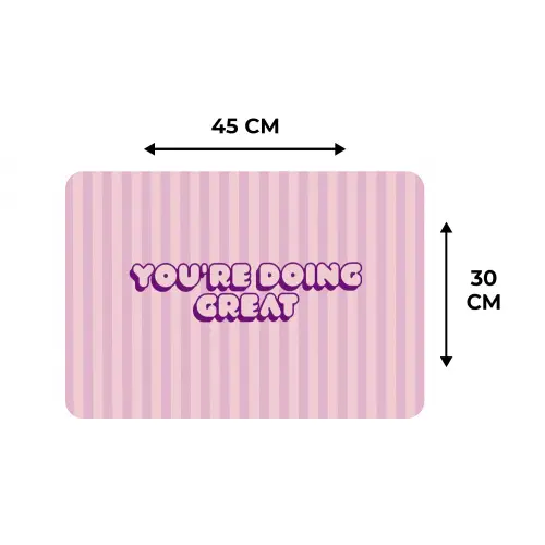 Paars - Strepen - You're doing great - Schaduw Placemat vinyl groot -specs