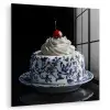 Taart - Slagroom - Kers - Bord - Delfts blauw plexiglas 5mm klein -zzzproduct_nieuw
