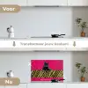 Kat - Baas - Roze - Tijgerprint keuken achterwand spatscherm klein -voor_na_NL