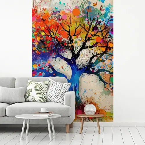 Levensboom - Natuur - Kleurrijk - Boom fotobehang vinyl groot -woonkamer
