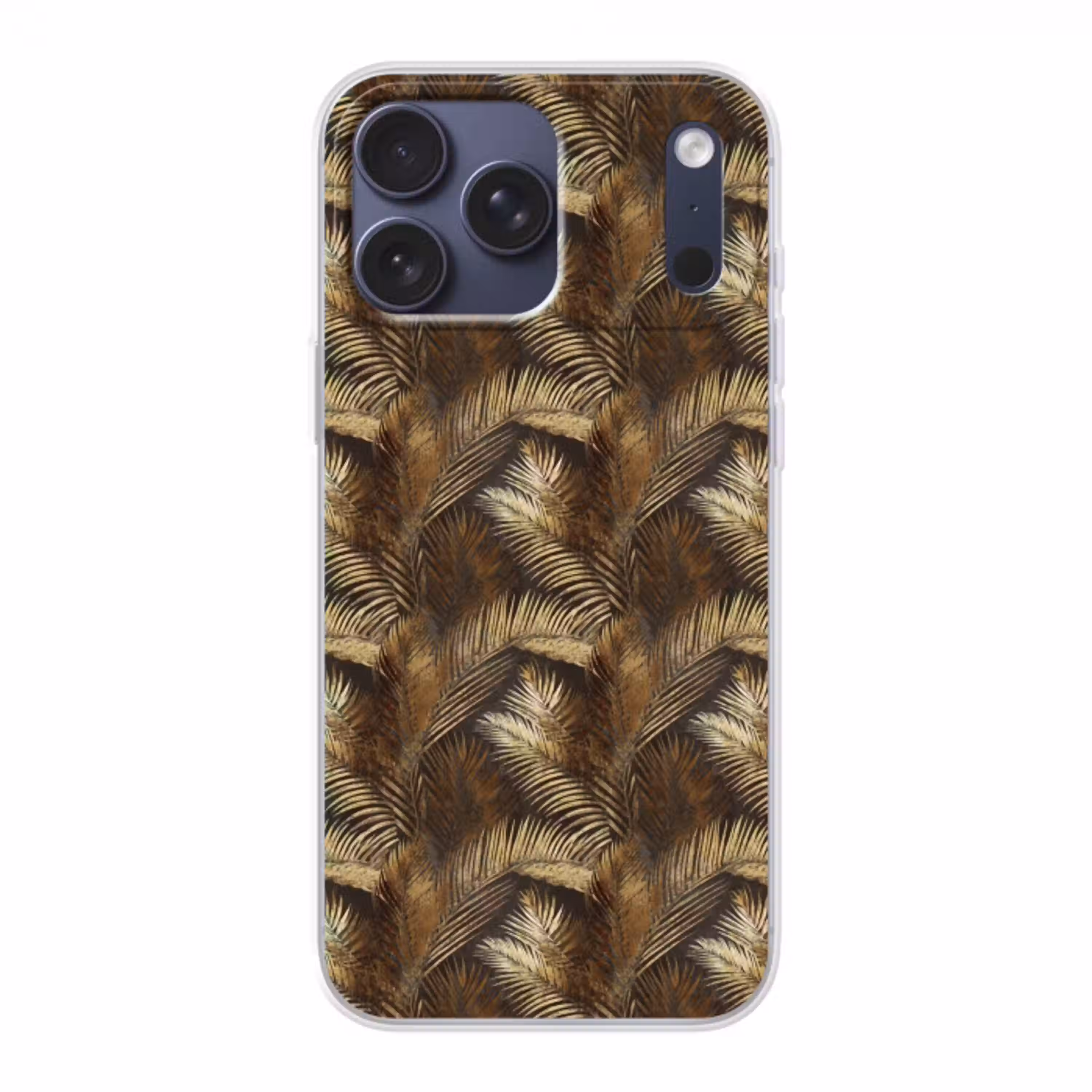 Tropisch - Bladeren - Goud Telefoonhoesje iPhone 17 Pro Max klein 879 -3d
