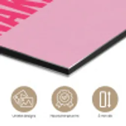 Tekst - Modern - Roze aluminium wit klein -closeup_NL