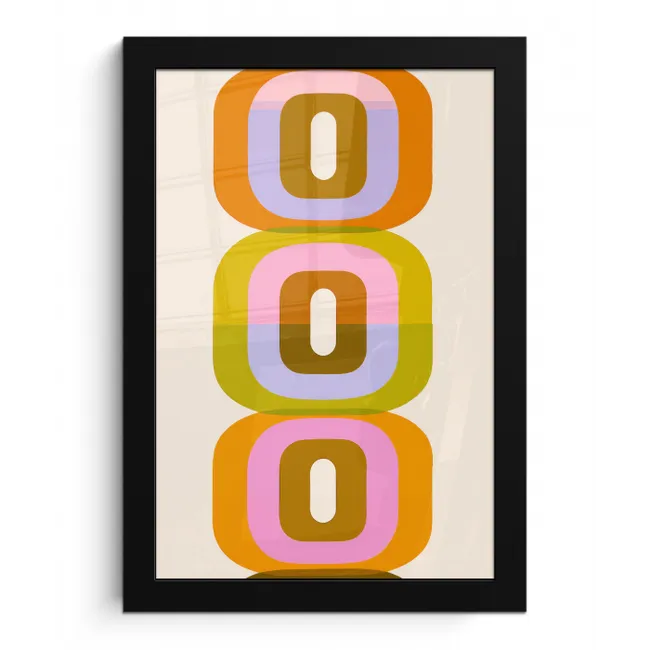 Stapel - Vormen - Geblokt - Oranje fotolijst zwart zonder passe partout klein -3d