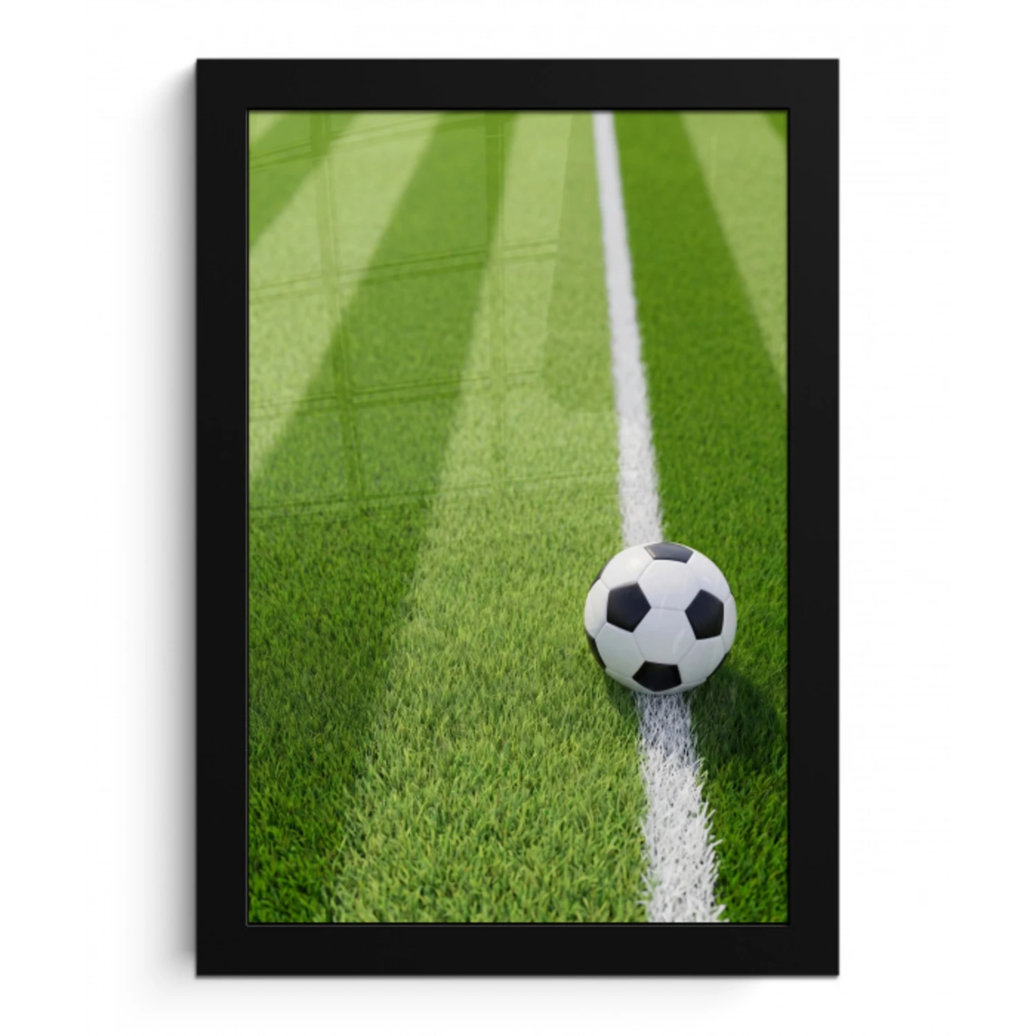 Voetbal - Grasveld - Sport - Groen fotolijst zwart zonder passe partout klein -3d