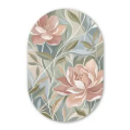 Elegant - Romantiek - Roze Wandcirkel Ovaal Forex klein -3d