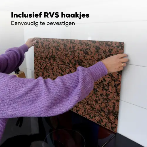 Graniet - Rood - Zwart Inductie beschemer met haakjes klein 777 -ky-ophangen-nl