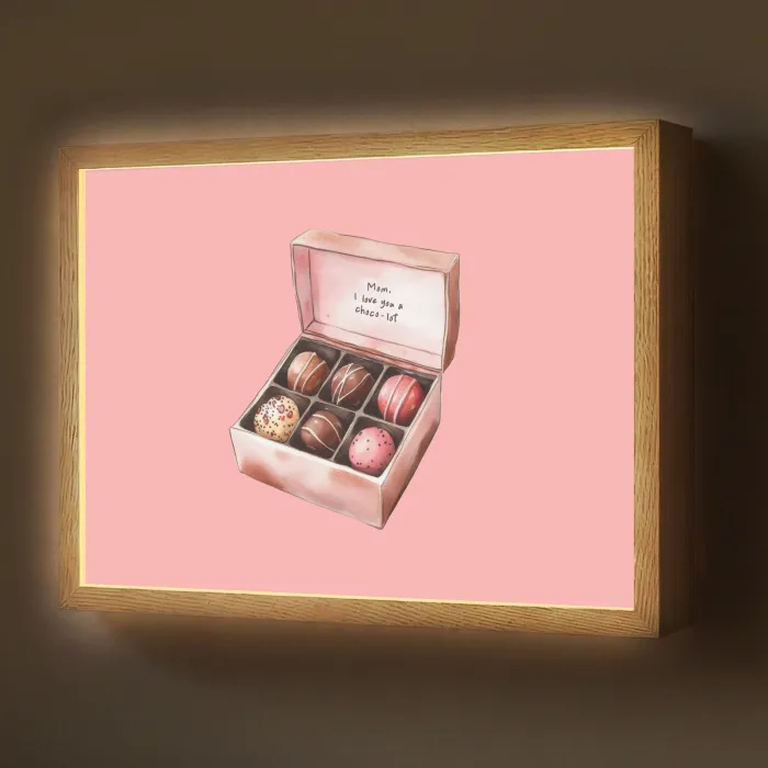 Doosje - Bonbons - Liefdevolle - Tekst Light Box met batterij (Wandlamp) middel -z3d_website