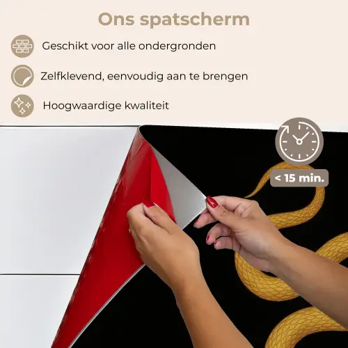 Slang - Minimalistisch - Goud keuken achterwand spatscherm klein -spatscherm_NL