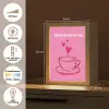 Thee - Roze - Valentijn - Tekst Light Box met kabel (Tafellamp) klein -USP_NL