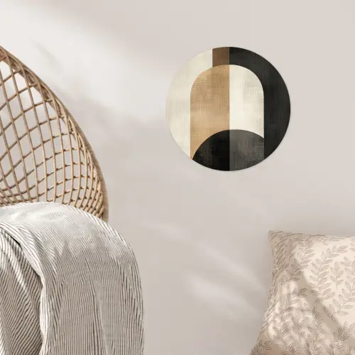 Geometrische - Vormen - Wit Wandcirkel behangsticker klein -sfeer4