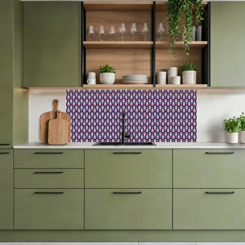 Patronen - Vintage - Blauw - Rood keuken achterwand 2 middel 871 -sfeer3