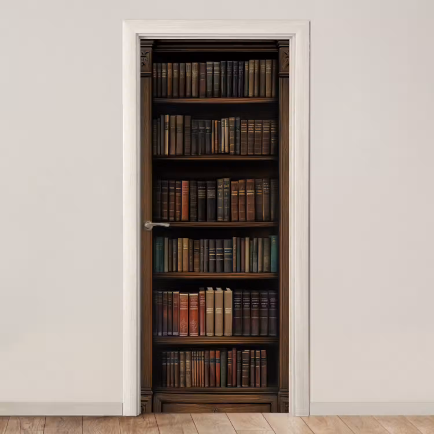 Türtapete - Bücherregal - Vintage - Braun