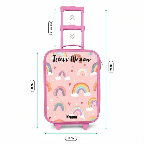 Regenboog - Patroon - Pastel Kinderkoffer - Roze klein -productfoto_formaten