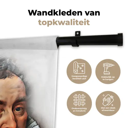 Willem van Oranje - Adriaen Thomasz - Rook Wandkleed katoen klein -sfeer2