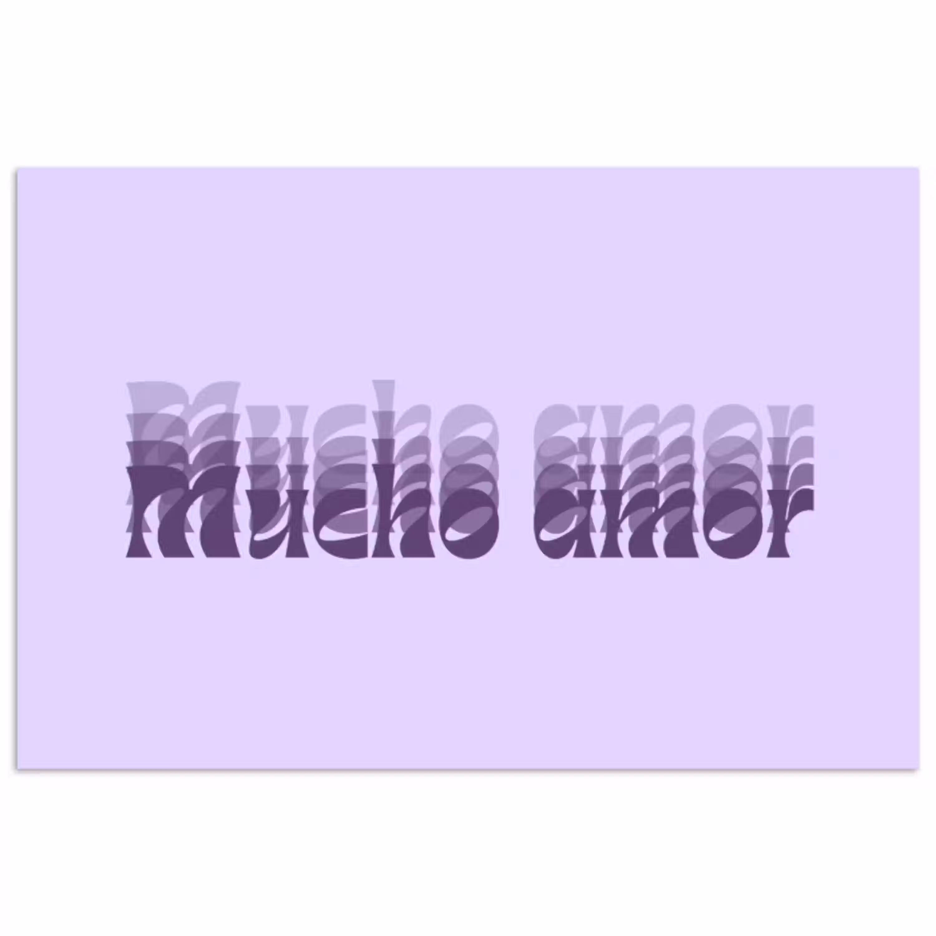 Mucho amor - Paars - Gelaagde letters poster papier klein -3d