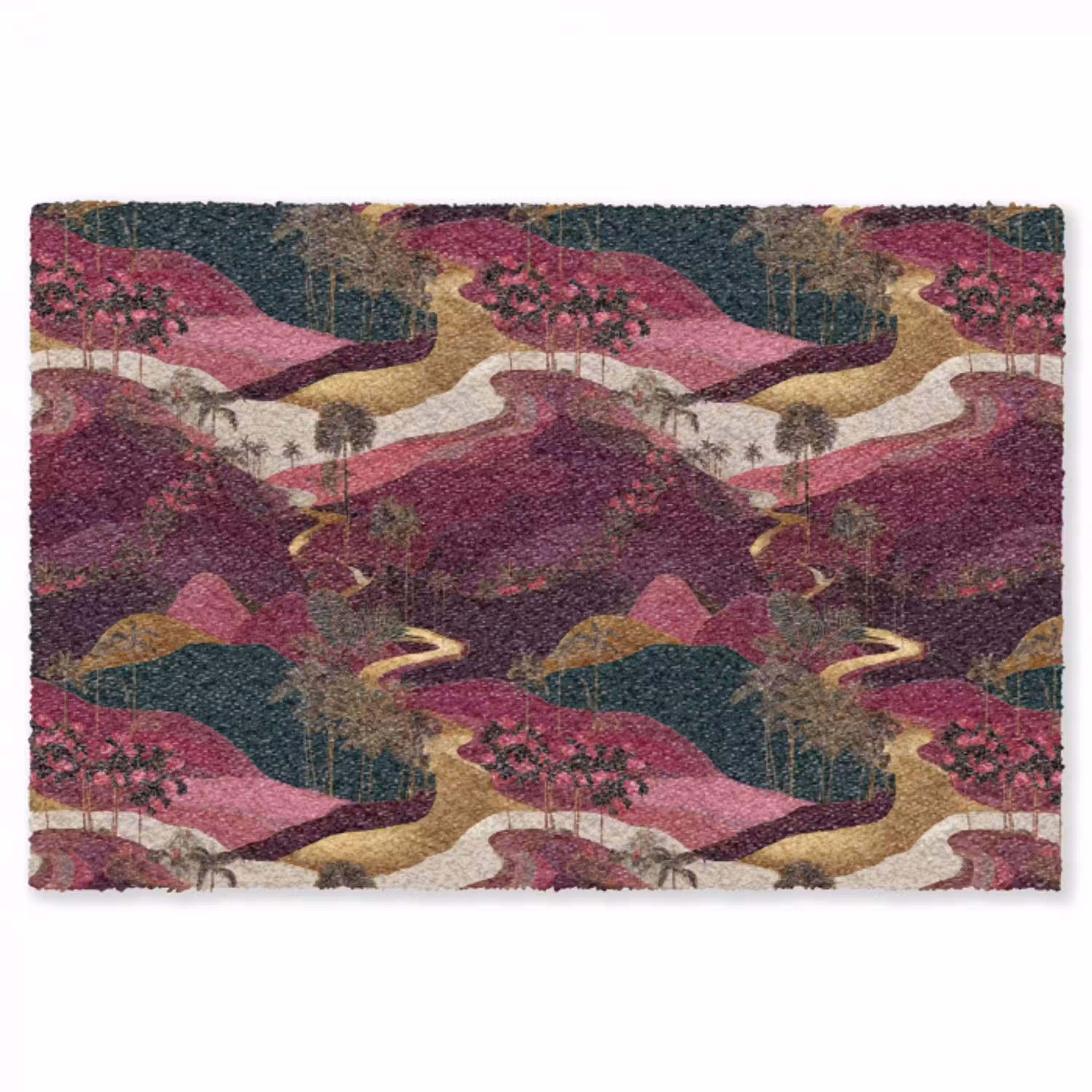 Magisch - Palmbomen - Goud Vloerkleed Rechthoek klein 1091 -3d