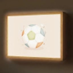 Voetbal - Rond - Pastel Light Box met batterij (Wandlamp) middel -z3d_website