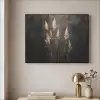Siergras - Pluimen - Verlichting - Zwart Textielframe - compleet frame klein -sfeer2